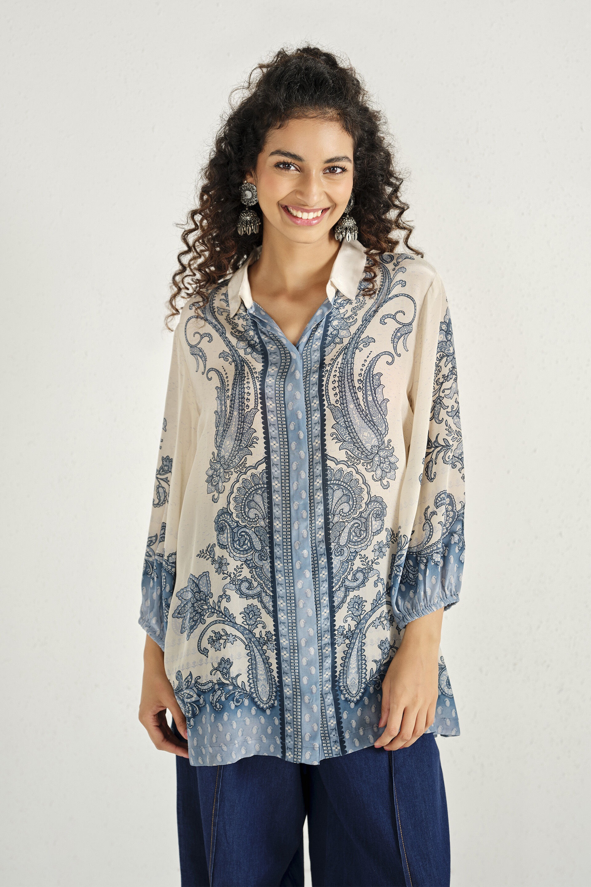 Printed Tunic in White